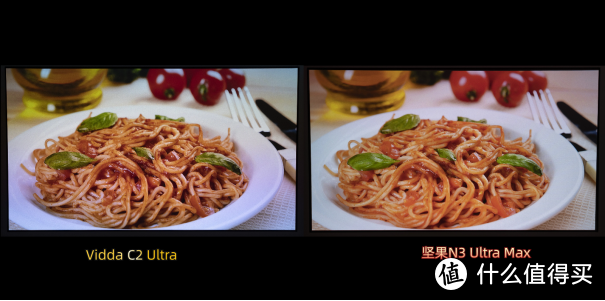 Vidda C2 Ultra和坚果N3 Ultra Max画质、色彩对比