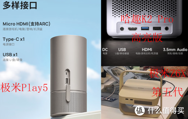 千元投影仪聚焦：哈趣K2Pro对比极米Z6X和极米Play5！